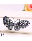 Moda damska kryształ motyl spinka do włosów w stylu Vintage Rhinestone kwiat szpilka do włosów Barrette spinka do włosów akcesor