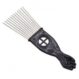 Mayitr 3 rozmiar czarny pięść Afro metalowy grzebień afryki włosy Pik szczotka grzebień Salon fryzjerski fryzury narzędzie do st