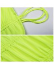 ANJAMANOR Neon plisowana seksowna sukienka bandażowa sukienka do klubu lato 2019 Streetwear kobiety Spaghetti pasek Mini Bodycon