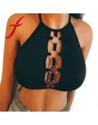 Feitong Sexy kobiety Crop Tops damskie Halter pierścień drążą elastyczna klatka biustonosz bandaż Strappy Halter biustonosz rega