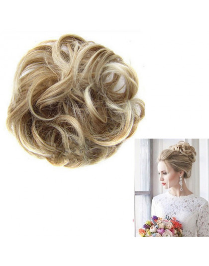 Kobiety panie bałagan Scrunchie Chignon do włosów prosto elastyczna opaska Updo Hairpiece włosy syntetyczne Chignon przedłużanie