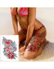 Tymczasowy tatuaż czarny kwiat rękaw naklejka wodoodporna piwonia róża
