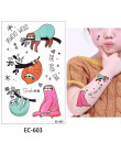 Glaryyears 20 wzory 1 arkusz dzieci zwierząt tatuaż we tymczasowe Cute Cartoon Fox szop obraz tatuaż naklejki na Body Art nowy