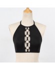 Feitong Sexy kobiety Crop Tops damskie Halter pierścień drążą elastyczna klatka biustonosz bandaż Strappy Halter biustonosz rega