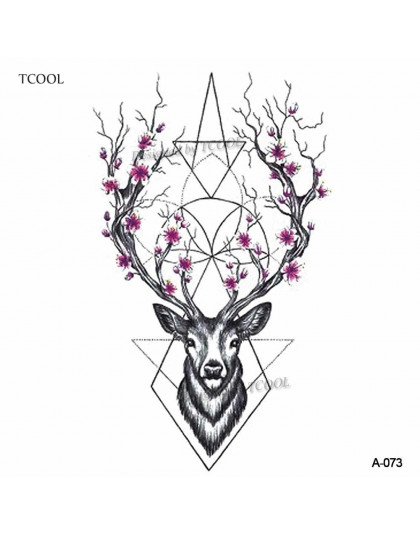 HXMAN Deer kobiety tymczasowy tatuaż naklejki tatuaże dla mężczyzn moda Body Art dzieci dzieci ręcznie fałszywy tatuaż 10.5X6 cm