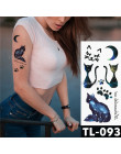Tymczasowy tatuaż naklejka na ramię nogi body art wodoodporny lis koń zegar pióro róża