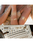 Czeski kobiety mężczyźni Body Art złoty metaliczny tatuaż naklejki bransoletki i łańcuszki na rękę fałszywe biżuteria wodoodporn