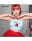 LVINMW list zła druku wzburzyć Spaghetti pasek Crop topy 2019 lato kobiety niebieski bawełna krótki Camisole topy kobiet Streetw