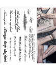 1 arkusz tymczasowe angielskie słowo naklejki z tatuażami czarne litery pióro tatuaże Body Art wodoodporne na tymczasowe tatuaże