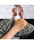 1 sztuka 14.8*20.8cm indyjski arabski wzory koronki Flash Tribal biały tatuaż wklej fałszywy tatuaż naklejki dziewczyny na ciała