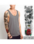 Tymczasowy tatuaż rękaw Lew korona król róża wodoodoporny naklejki tygrys mężczyźni czaszka wilk