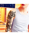 3D ramię nogi Body Art naklejki fajne tatuaże tymczasowe czarny smok wymienny wodoodporny tymczasowy tatuaż