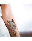 Modne tatuaże tymczasowe wodoodporne naklejki na ciało zmywalne sztuczne klasyczne czarno białe z motywem wilków