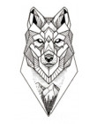 Modne tatuaże tymczasowe wodoodporne naklejki na ciało zmywalne sztuczne klasyczne czarno białe z motywem wilków