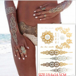 Hot sprzedaży tymczasowy tatuaż złoty tatuaż produkty erotyczne naszyjnik bransoletka tatuaż metal kobiety flash metaliczny złot