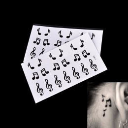 Wodoodporna muzyka uwaga kobiety mężczyźni naklejka-tymczasowy tatuaż dziewczyna flash tatuaż transferu wody