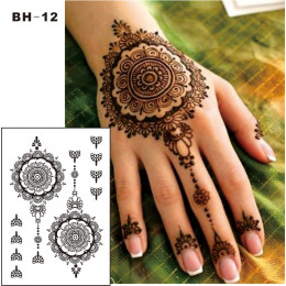  BH-12 1 sztuka czarny Henna tymczasowy tatuaż na ręce inspirowane naklejki ciała