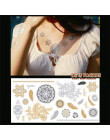 4 sztuk/partia tymczasowa naklejka tatuaż fałszywy złoty i srebrny tatuaż arkuszy Flash Henna tatuaż metalowe tatuaż Aramex Tatu