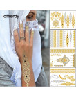 4 sztuk nowy indyjski arabski projekt złoty srebrny flash tribal tatuaż z henny wklej metalicos kolor metalowy zestaw do tatuażu