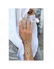 4 sztuk nowy indyjski arabski projekt złoty srebrny flash tribal tatuaż z henny wklej metalicos kolor metalowy zestaw do tatuażu