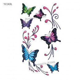 HXMAN motyl kobiety tymczasowy tatuaż naklejki tatuaże dla mężczyzn moda Body Art dzieci dzieci ręcznie fałszywy tatuaż 10.5X6cm