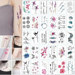 Stylowe tatuaże tymczasowe wodoodporne ozdobne naklejki na ciało oryginalne kwiatowe wzory subtelne dla kobiet