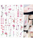 Stylowe tatuaże tymczasowe wodoodporne ozdobne naklejki na ciało oryginalne kwiatowe wzory subtelne dla kobiet
