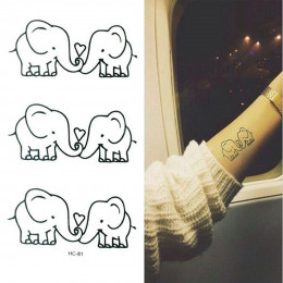 Wodoodporna słonie tymczasowy tatuaż naklejki tatuaż transferu wody fałszywy tatuaż makijaż ciała dla mężczyzn dziewczyna