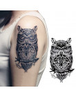 21*15cm Sexy mężczyźni kobiety ramię fałszywy czarny sowa tatuaż duże tymczasowe tatuaże Body Art transferu