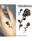 Body Art Sex produkty wodoodporne tymczasowe tatuaże dla mężczyzn kobiety sexy czarna róża projekt flash tatuaż naklejki HC1185