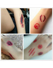 30 sztuk Halloween wodoodporne tymczasowe tatuaże dla pani kobiet 3d rzeczywistości wampirzej krwi blizny projekt tatuaż naklejk