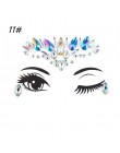 1 PC tymczasowy tatuaż naklejki twarz kamienie szlachetne biżuteria Rhinestone dekoracji Party Festival makijaż brokat tatuaże B