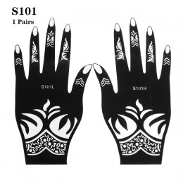 2 sztuk/zestaw profesjonalne Henna wzornik tymczasowy ręka tatuaż Body Art naklejki szablon ślub narzędzie indie kwiat tatuaż sz