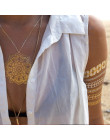 6 sztuk/partia Hot Flash metaliczny wodoodporny tymczasowy tatuaż złoty srebrny tatuaż kobiety Henna kwiat Taty projekt tatuaż n