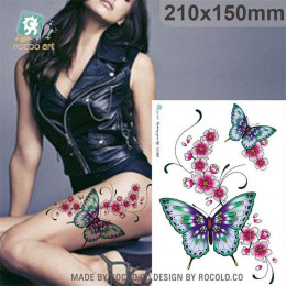 Wodoodporny tatuaż tymczasowe naklejki dla pani kobiet motyl kwiat wzór duże ramię tatuaż naklejki darmowa wysyłka LC2828