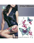 Wodoodporny tatuaż tymczasowe naklejki dla pani kobiet motyl kwiat wzór duże ramię tatuaż naklejki darmowa wysyłka LC2828