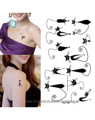 Body Art Sex produkty wodoodporne tymczasowe tatuaże dla mężczyzn kobiety piękny czarny kot projekt flash tatuaż naklejki HC1167