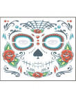 Halloween tymczasowa naklejka tatuaż dzień zmarłych Dia de los Muertos na twarz maska czaszka wodoodporny