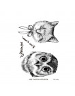 Hot New zwierząt kreskówki 3D sowa kot naklejki z tatuażami wodoodporna ręcznie kot tymczasowy tatuaże 10.5*6 cm