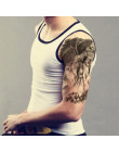 Modne oryginalne tatuaże tymczasowe zmywalne naklejki na ciało duże czarno białe drapieżne wzory czaszki kostucha
