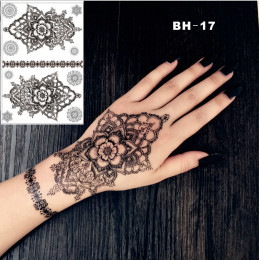  BH-17 ręcznie rysowanie mandali czarna Henna tymczasowy tatuaż inspirowane ciała naklejki