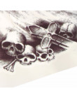 Modne oryginalne tatuaże tymczasowe zmywalne naklejki na ciało duże czarno białe drapieżne wzory czaszki kostucha