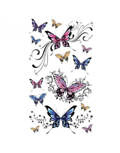 Moda popularne tymczasowa naklejka tatuaż moda piękny motyl naklejki z tatuażami tymczasowe wodoodporne A13