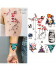 W15 1 sztuka kosmos Universe tymczasowy tatuaż z miejsca geometryczne, planeta, astronauta wzór malowania ciała tatuaże