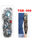 Wodoodporna tymczasowa naklejka tatuaż oko zegar ptak Pagoda pełne ramię duży rozmiar fałszywy tatuaż flash tatuaż rękaw tato dl
