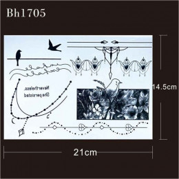Tatuaż tymczasowy czasowy damski zmywalny samoprzylepny kwiat kwiat ptak