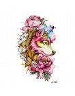 WYUEN Fox kot tymczasowe tatuaże na Body dla kobiet mężczyzna lew koń kwiat fałszywy tatuaż 9.8X6cm wodoodporny tatuaż naklejki 