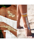 DIY Flash tatuaż złoto srebro metalowe tymczasowe tatuaże złote koronki mandela naszyjnik czaszka kwiat makijaż dla dziewczyna t