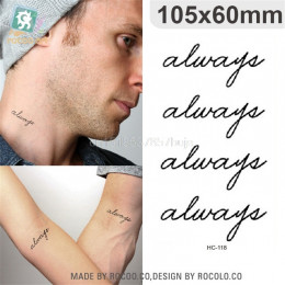 Codzienna gorąca sprzedaż Body Art wodoodporne tymczasowe tatuaże dla mężczyźni kobiety proste moda 3d litery projekt flash tatu