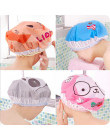Cute Cartoon wodoodporna prysznic toaletowy czapki pyłu ochrona środowiska koronkowa elastyczna opaska kapelusz Cap prysznic do 